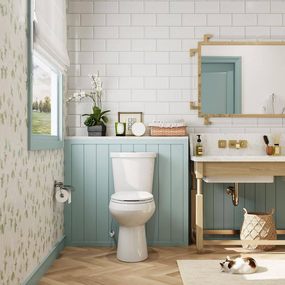 HOROW 19 in. ADA Tall 2-Piece 1.1/1.6 GPF Dual Flush Elongated Toilet in White  Flush, Soft-Close Seat Included (2)