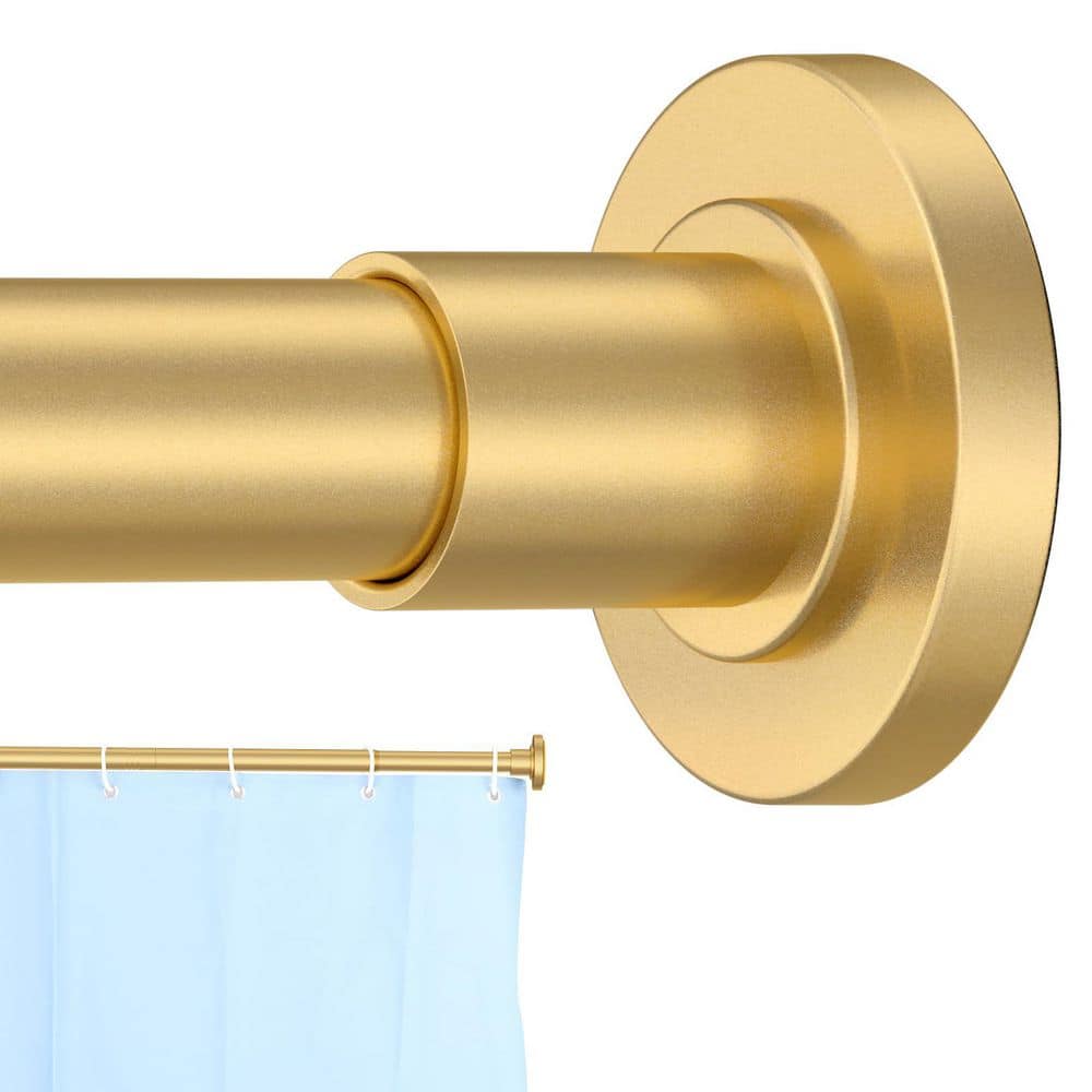 Wudkey 31 in. to 80 in. Stainless Steel Adjustable Spring Tension Shower Curtain Rod in Gold (3)