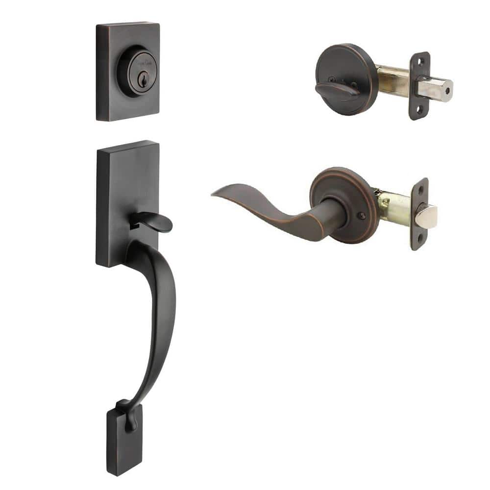 Copper Creek Fashion Tuscan Bronze Door Handleset and Waverlie Handle Trim (1)