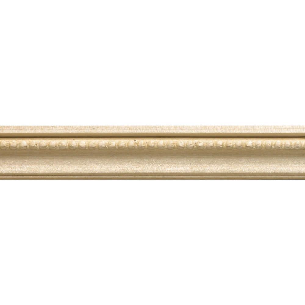 Ornamental Mouldings 1-1/16 in. x 1-3/8 in. x 96 in. White Hardwood Bead Embossed Backband Moulding (3)