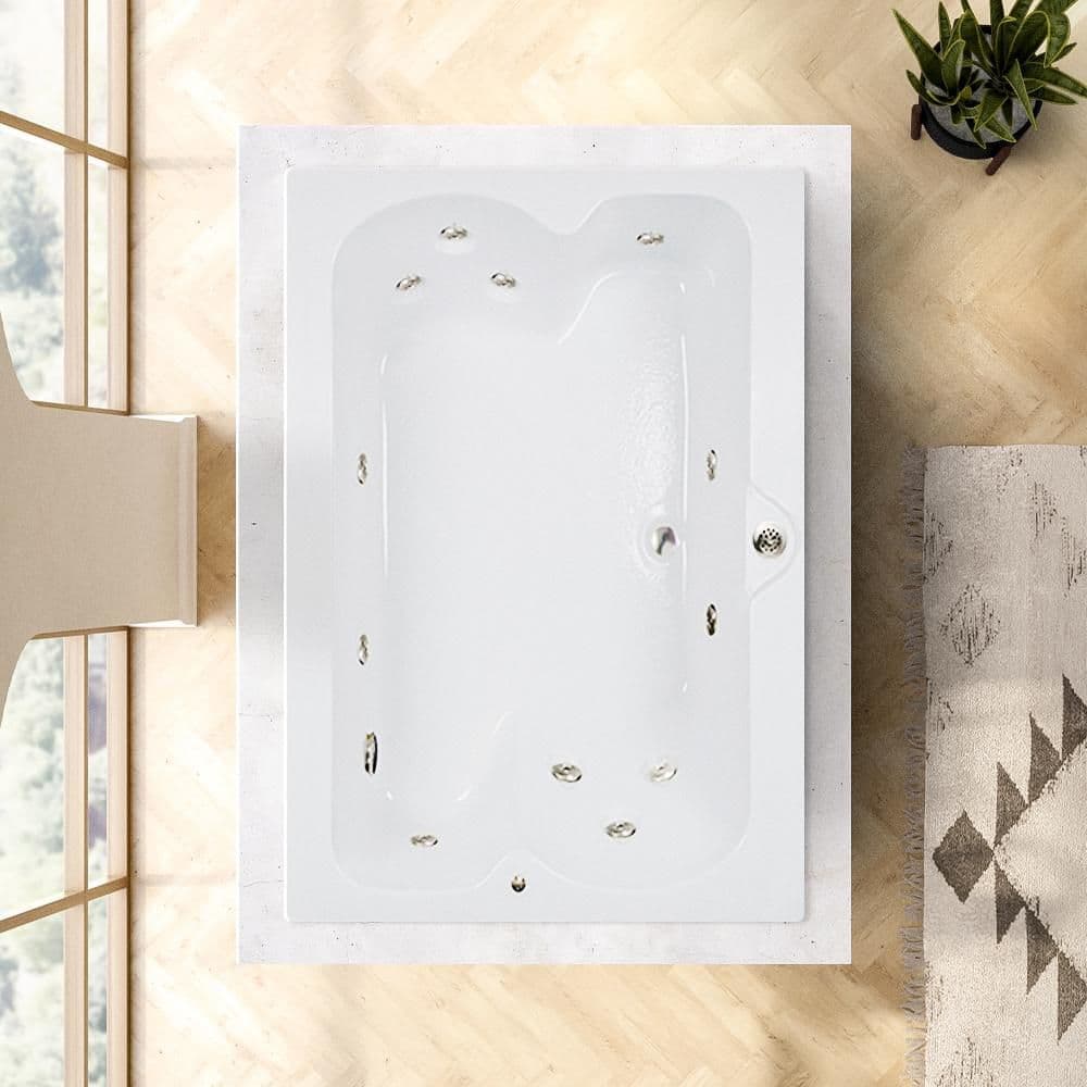 Comfortflo Premier 60 in. x 48 in. Acrylic Rectangular Drop-in Whirlpool Bathtub with Reversible Drain in White (3)