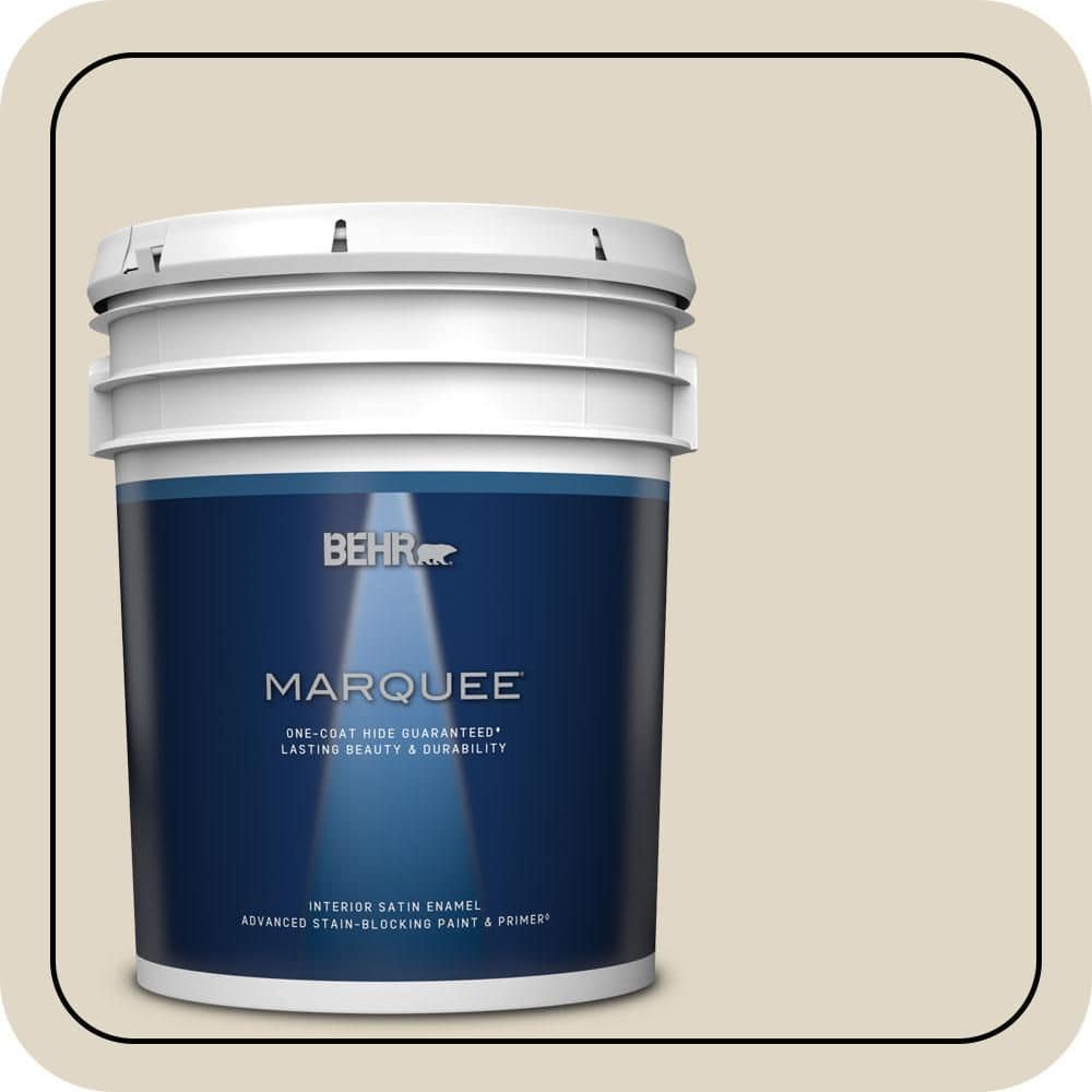 BEHR MARQUEE 5 gal. #YL-W13 Sentimental Beige Satin Enamel Interior Paint & Primer