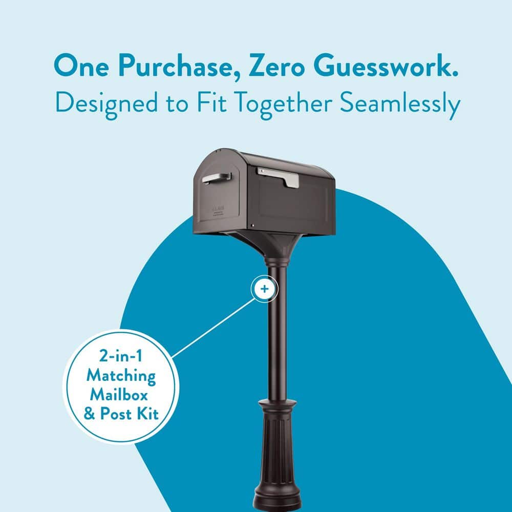 Architectural Mailboxes Centennial Rubbed,, Steel Mailbox and Decorative Post Combo Kit (3)