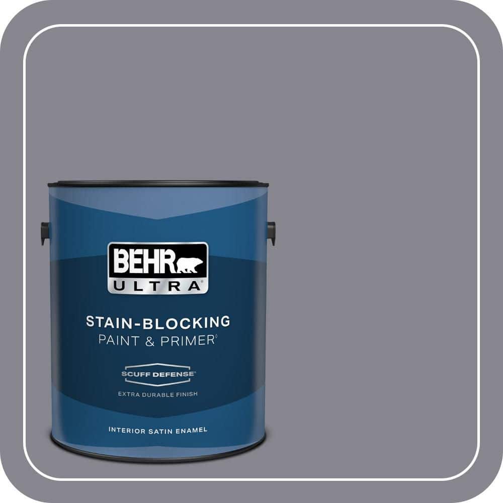 BEHR ULTRA 1 gal. #MQ5-03 Old Amethyst Extra Durable Satin Enamel Interior Paint & Primer