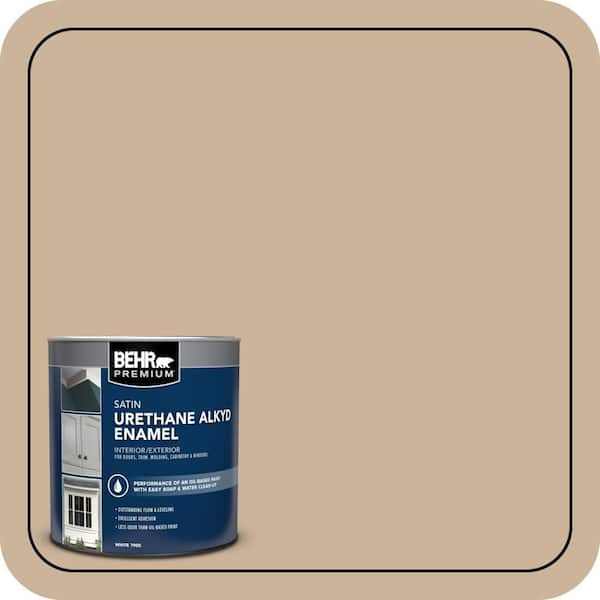 BEHR PREMIUM 1 qt. #T17-03 Sepia Filter Satin Enamel Urethane Alkyd Interior/Exterior Paint (2)