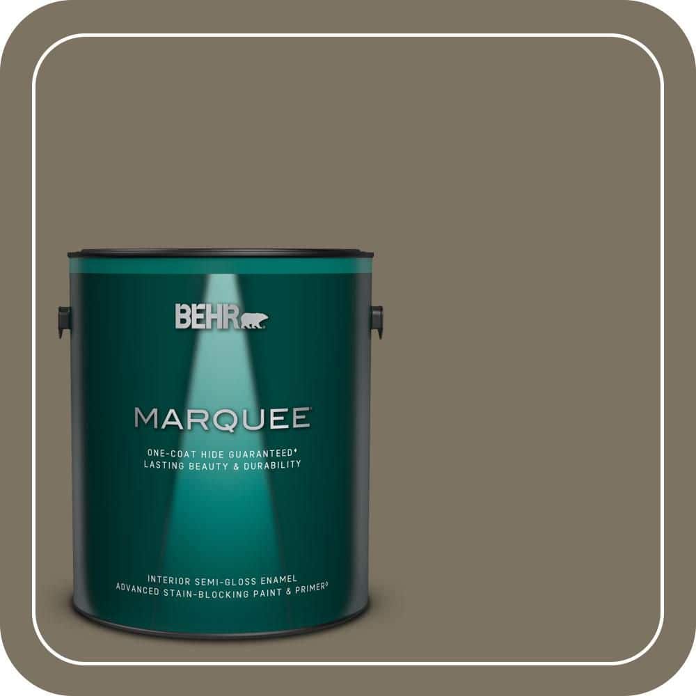 BEHR MARQUEE 1 Gal. #N320-6A Ash Brown Semi-Gloss Enamel Interior Paint and Primer