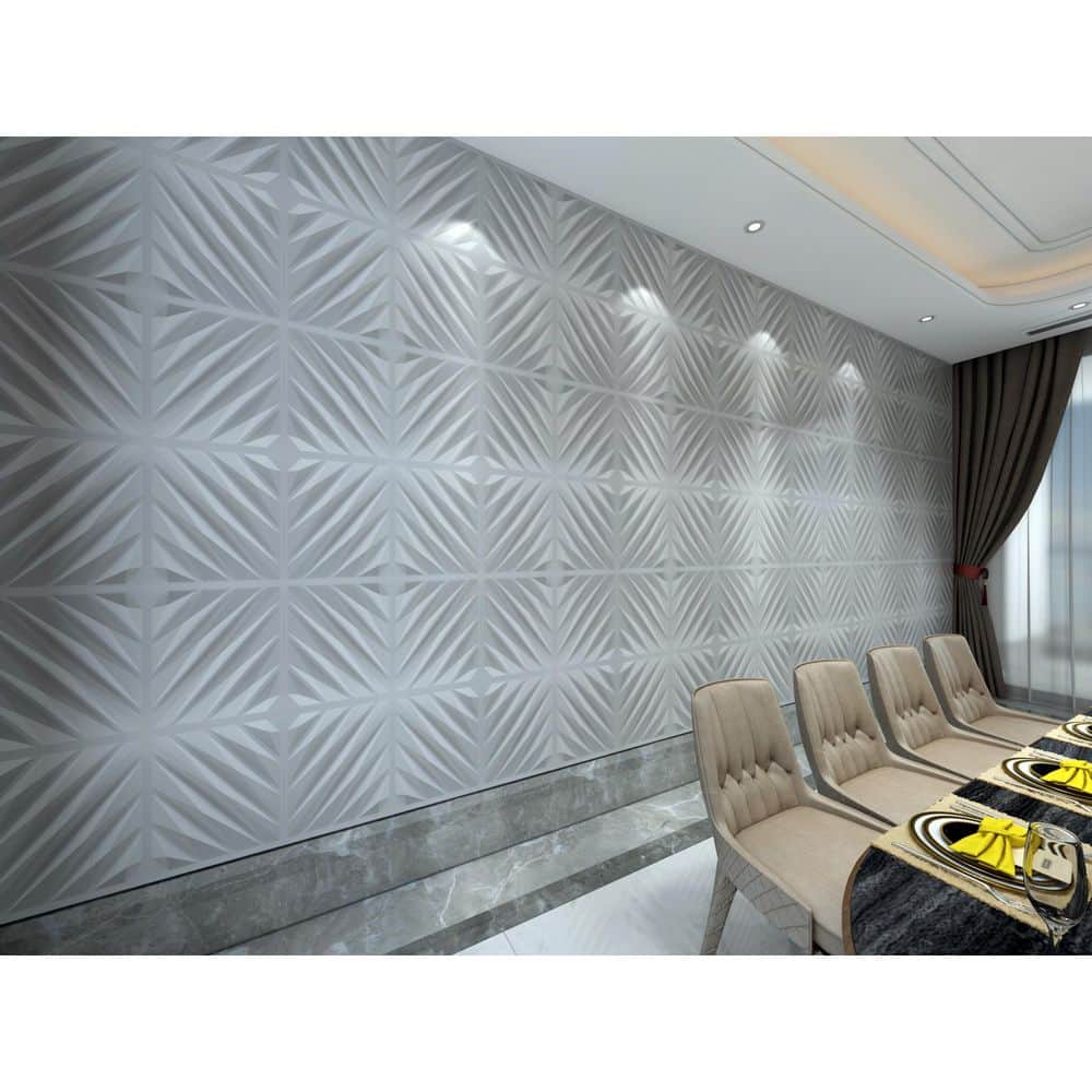 Dundee Deco Falkirk Ross 2/25 in. 19.7 in. 19.7 in. PVC Abstract 3D Decorative Wall Panel (2)