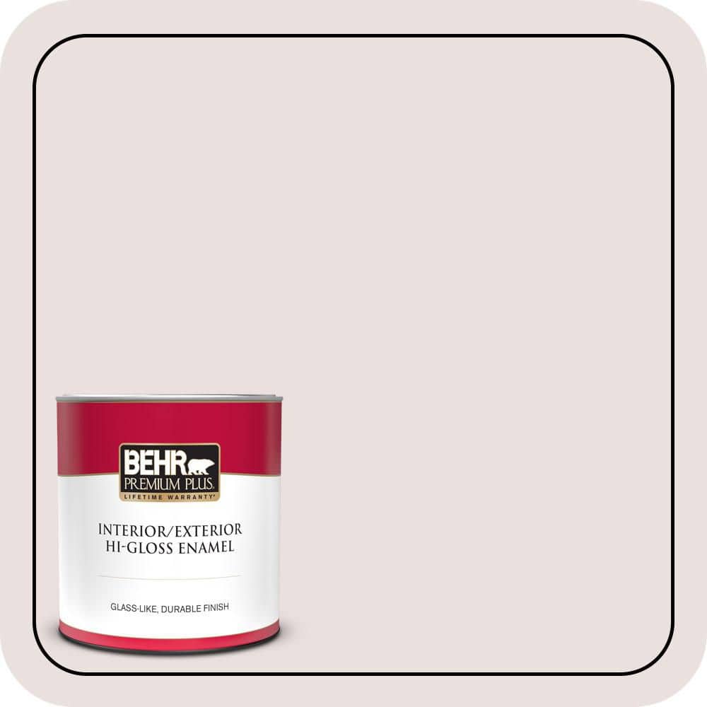BEHR PREMIUM PLUS 1 qt. #PR-W06 Prelude to Pink Hi-Gloss Enamel Interior/Exterior Paint & Primer