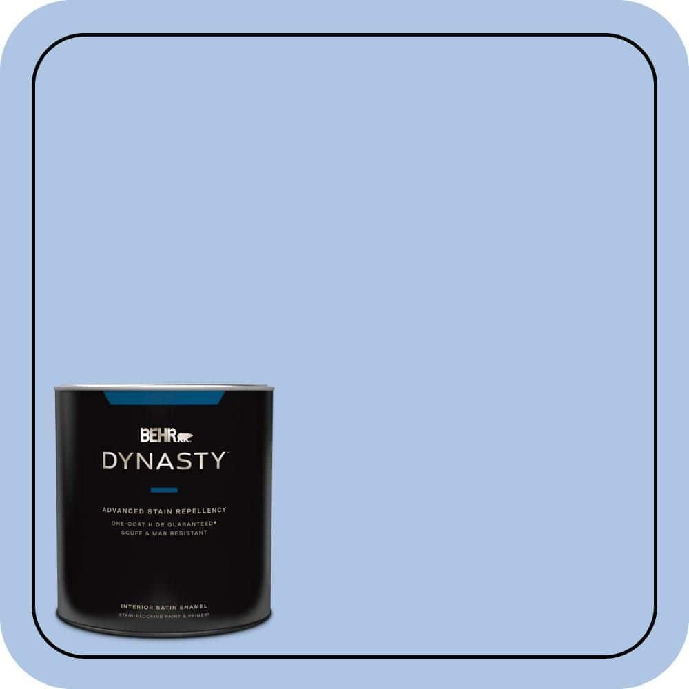 BEHR DYNASTY 1 qt. #580B-4 Ocean Dream Satin Enamel Interior Stain-Blocking Paint & Primer