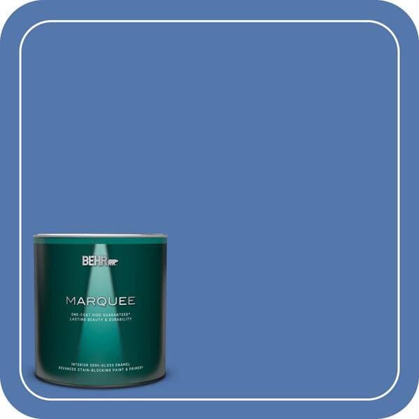 BEHR MARQUEE 1 qt. #590B-6 Flying Fish Semi-Gloss Enamel Interior Paint & Primer (2)