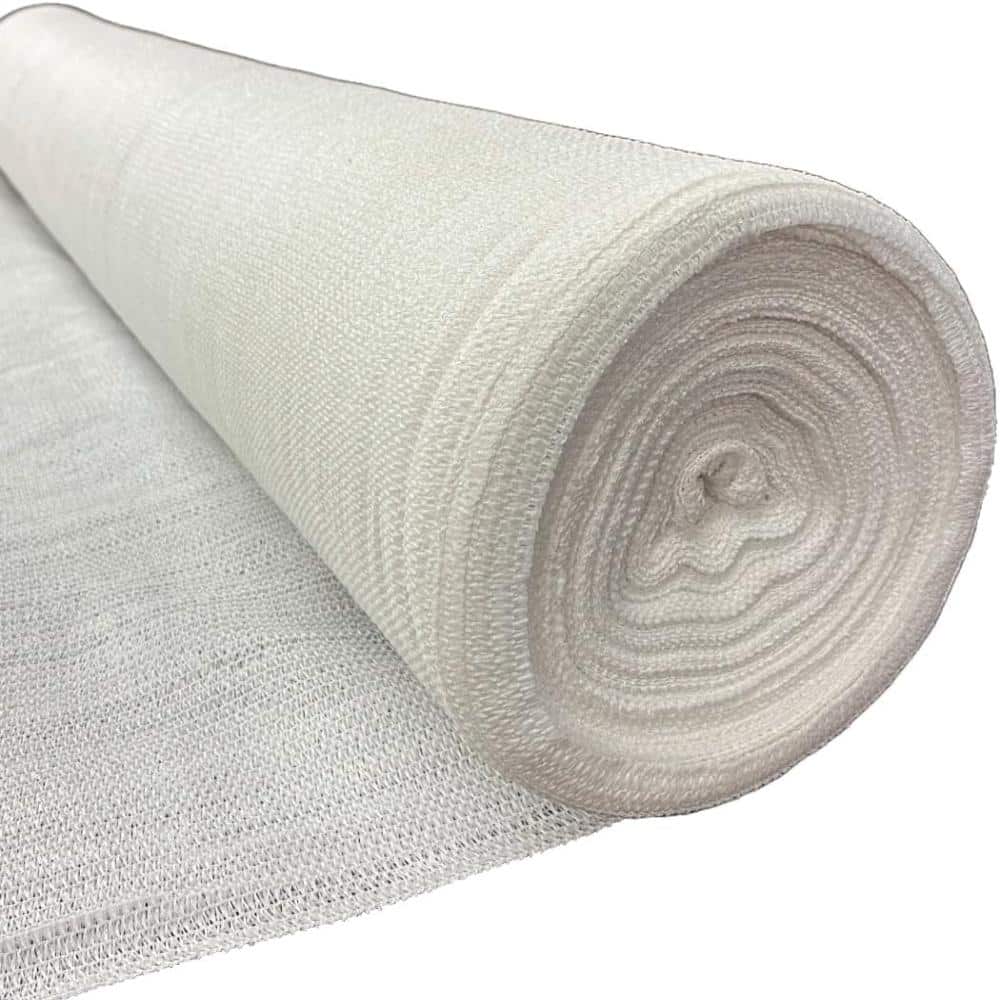Unbranded 6 ft. x 30 ft. White Shade Cloth, 50% Sun Block Mesh Privacy Screen for Garden, Fence, Pergola and Greenhouse (1)