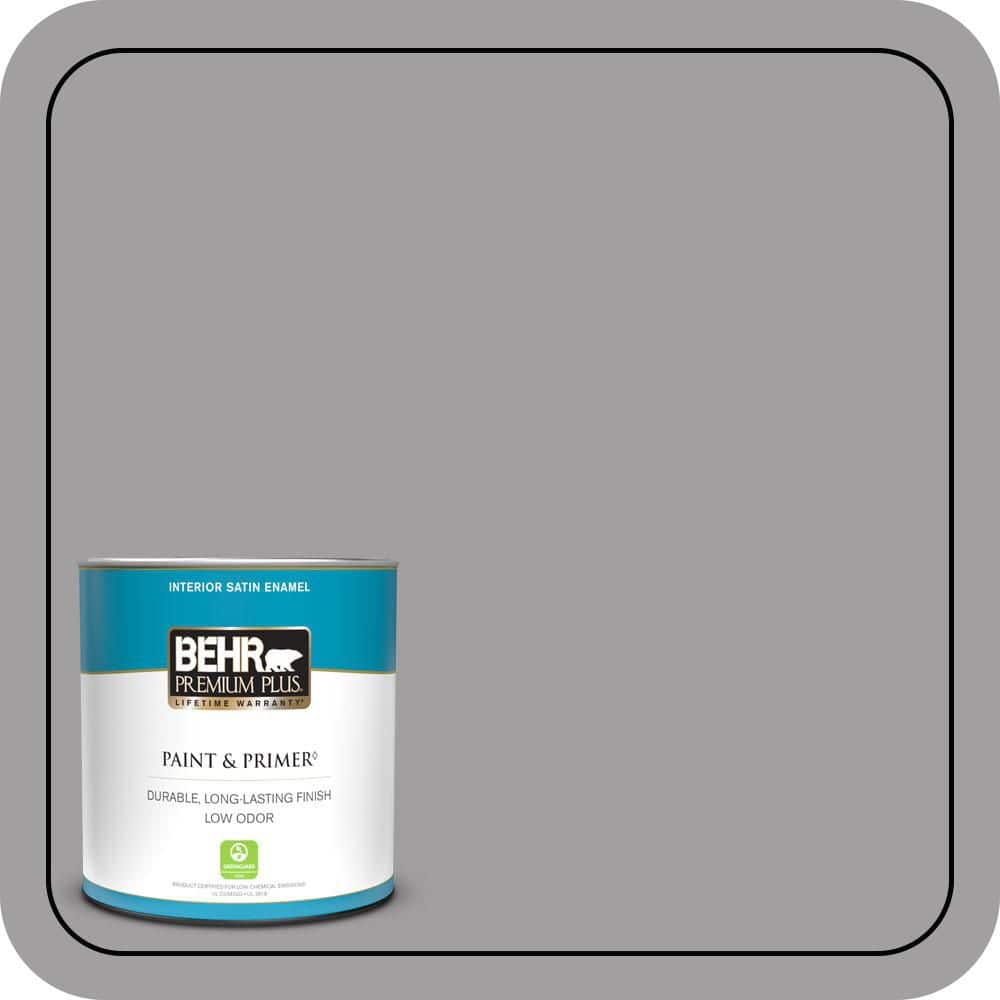 BEHR PREMIUM PLUS #T11-1 Grayve Yard Enamel Interior/Exterior Paint & Primer Color Sample (1)