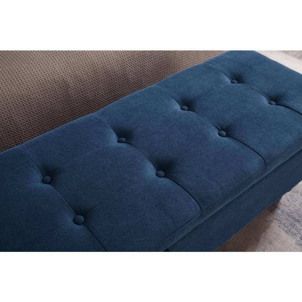 Unbranded 59 in. W 17.32 in. D 18 in. H Cotton Linen Cabinet with Bed Bench Ottoman (3)