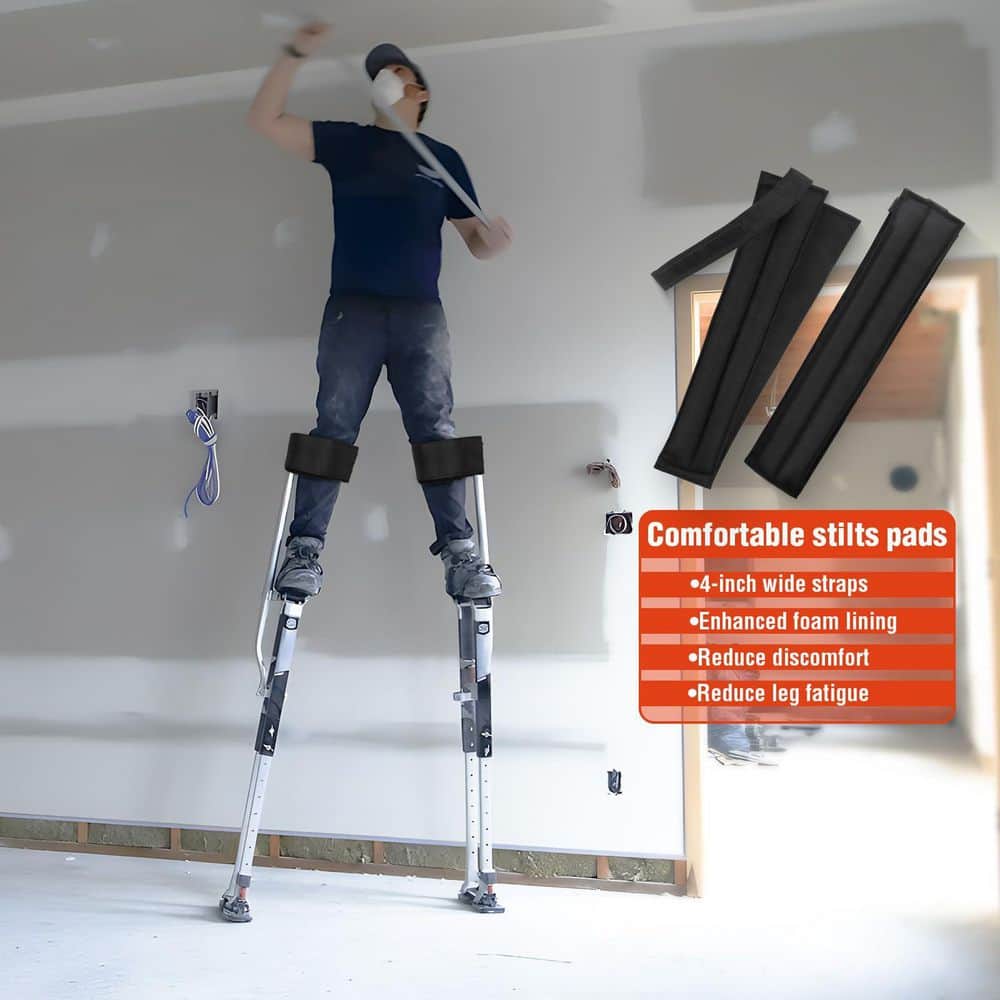 Laybus Black Drywall Stilt Straps, Made of Durable Nylon, Heavy Duty and Stability, Work with Various Brands of Stilts (2)