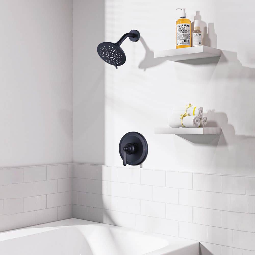 WOWOW Single Handle 5-Spray Shower Faucet 1.8 GPM with High Pressure Showerhead in Oil Rubbed Bronze (Valve Included) (2)