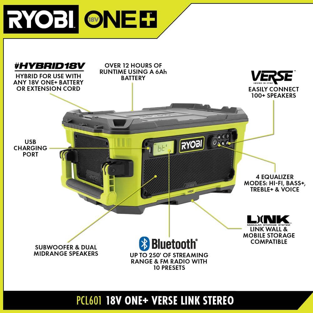 RYOBI ONE+ 18V Hybrid VERSE LINK Stereo (Tool Only) (3)