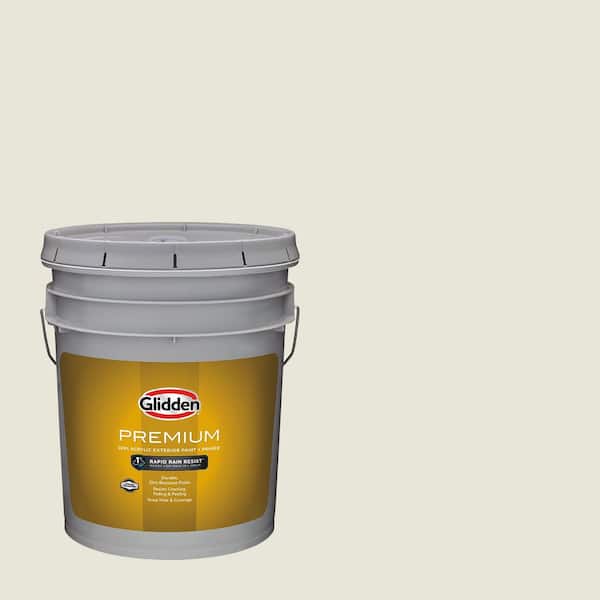 Glidden Premium 5 gal. PPG1111-1 Prairie Winds Semi-Gloss Exterior Latex Paint (2)
