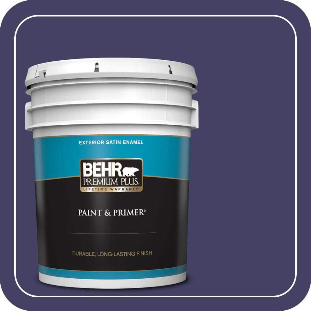 BEHR PREMIUM PLUS 5 gal. #MQ5-44 Heraldic Satin Enamel Exterior Paint & Primer