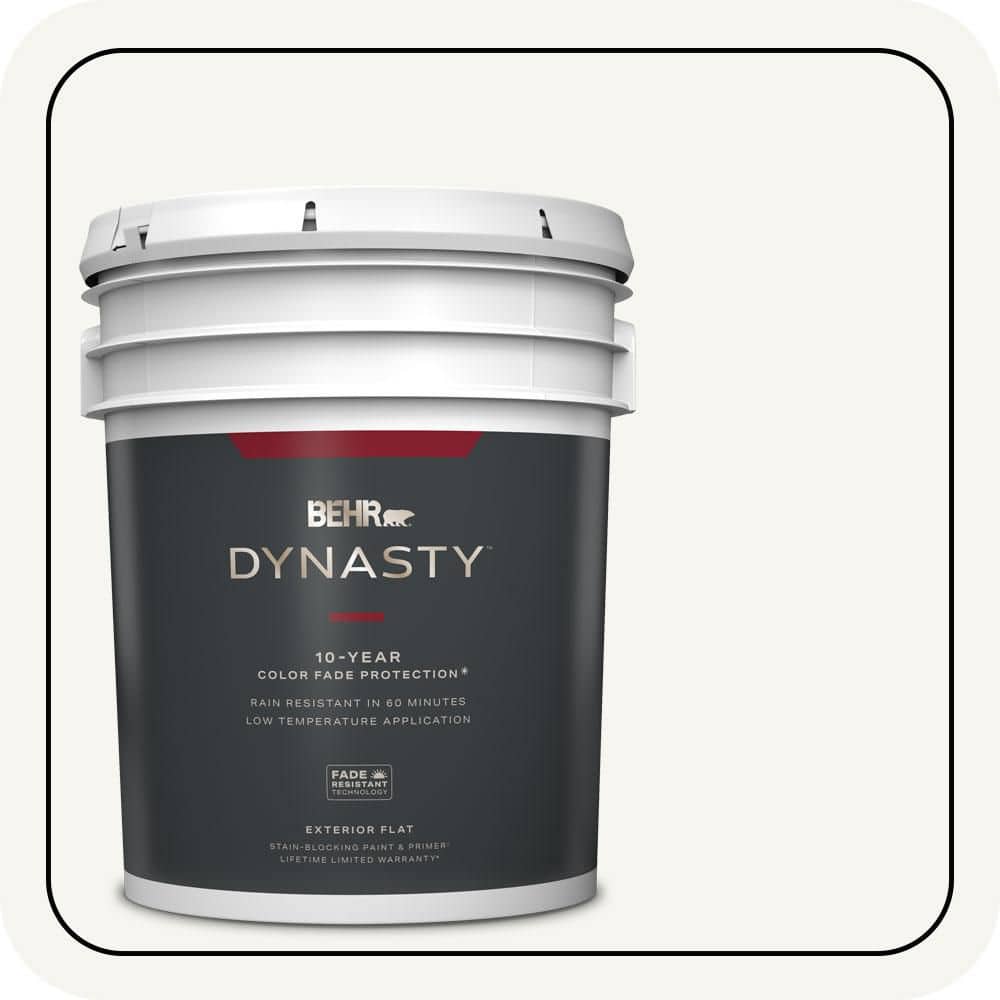 BEHR DYNASTY 5 gal. Designer Collection #DC-001 Whipped Cream Flat Exterior Stain-Blocking Paint & Primer