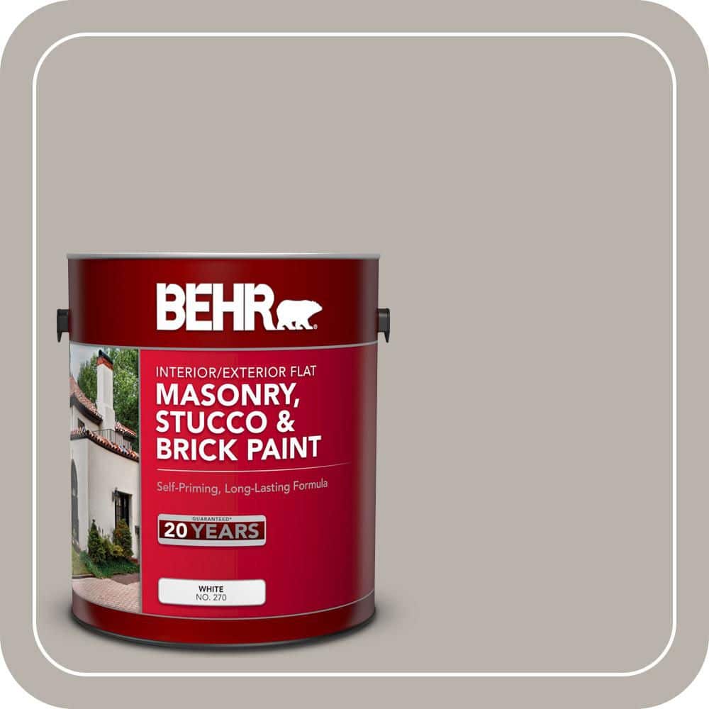 BEHR 1 gal. #MS-84 French Gray Flat Interior/Exterior Masonry, Stucco and Brick Paint