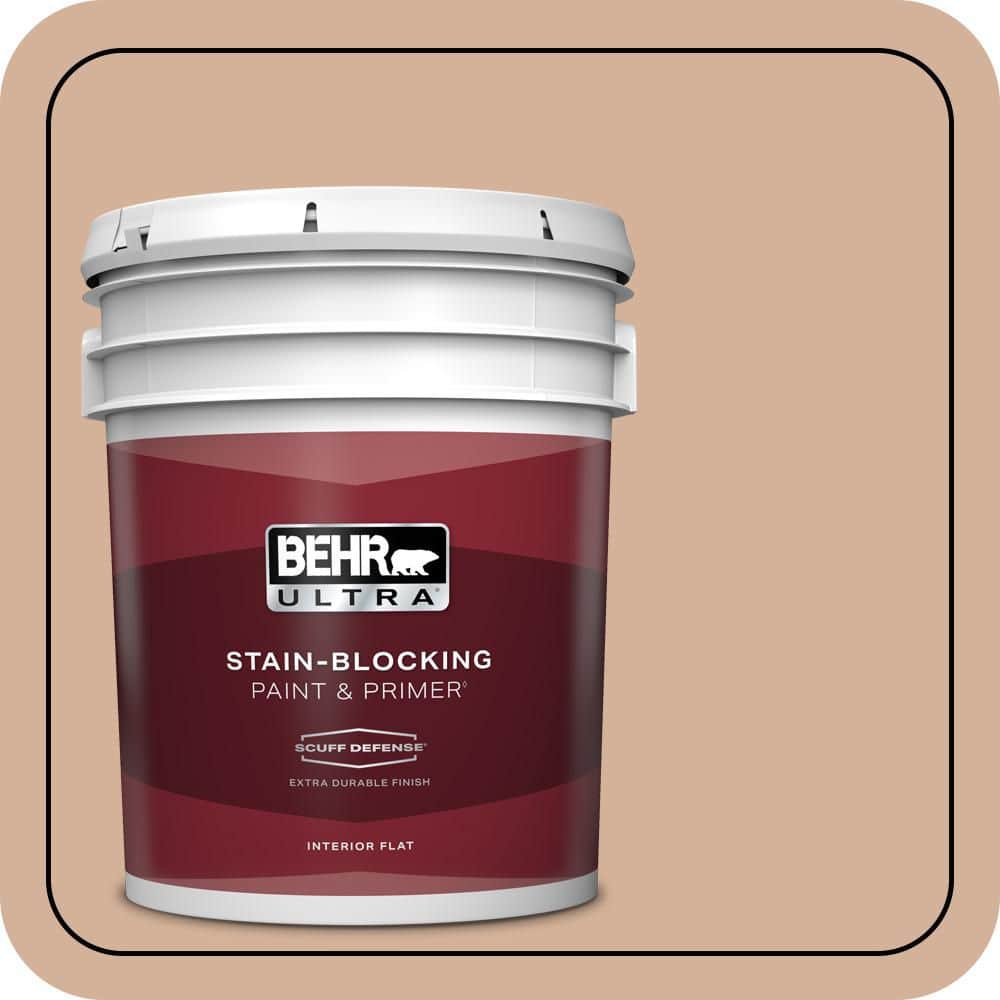 BEHR ULTRA 5 gal. #S210-3 Sweet Tea Extra Durable Flat Interior Paint & Primer