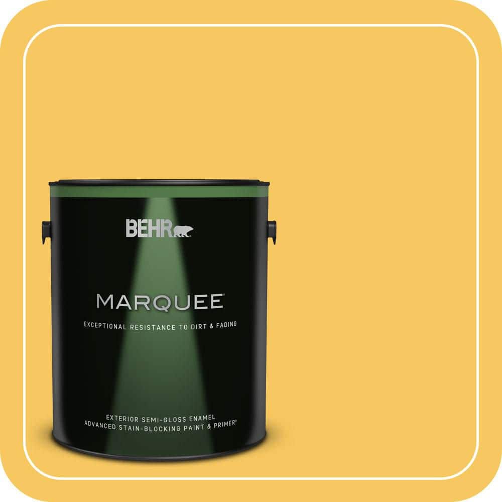 BEHR MARQUEE 1 gal. #P280-5 Little Sun Dress Semi-Gloss Enamel Exterior Paint & Primer