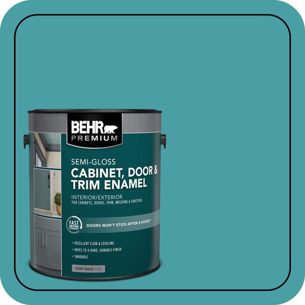 BEHR PREMIUM 1 gal. #M460-5 Aqua Fresco Semi-Gloss Enamel Interior/Exterior Cabinet, Door & Trim Paint