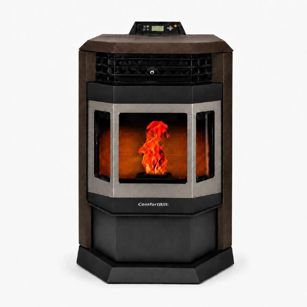 ComfortBilt 2,800 sq. ft.  Pellet Stove with 55 lbs. Hopper in Bronze and Stainless Steel Trim