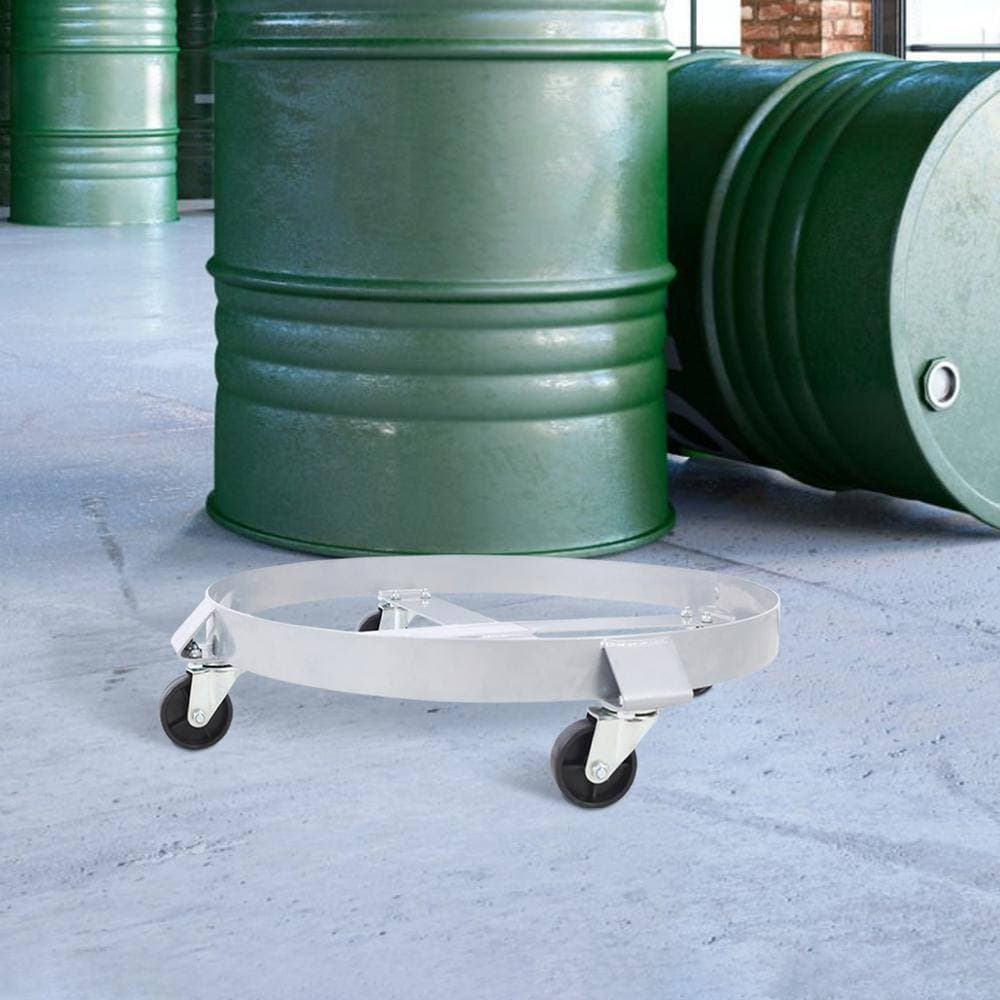 maocao hoom 4-Piece Drum Dolly for 55 Gallon Drums, Barrel Dolly with 4 Swivel Caster Wheels, Heavy Duty Steel Frame Drum Cart Brake (2)