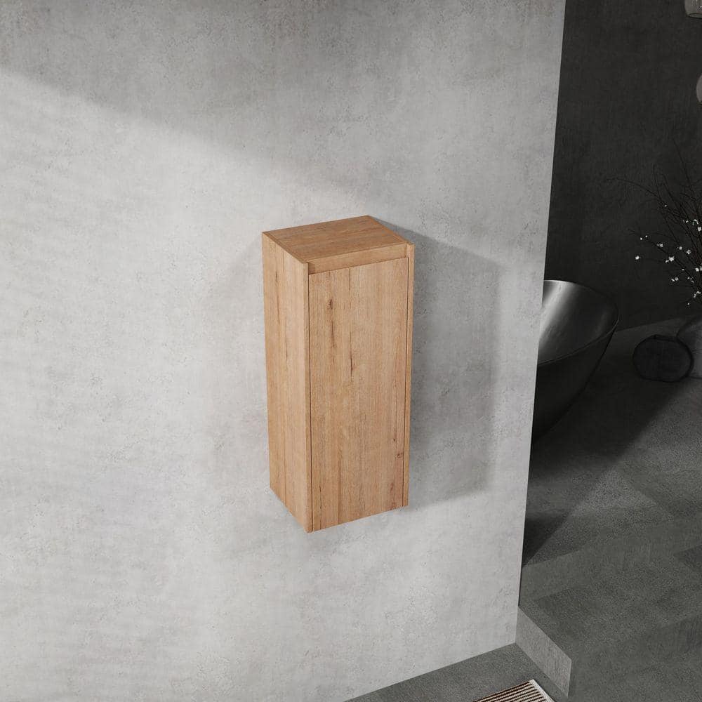 ARTCHIRLY 11.81 in. W x 9.81 in. D x 29.5 in. H Bathroom Storage Wall Cabinet in Light Brown (3)