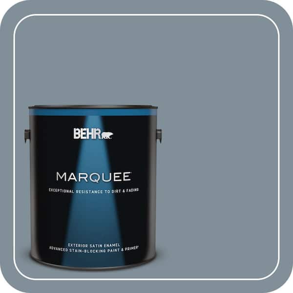 BEHR MARQUEE 1 gal. #MQ5-20 Cold Steel Satin Enamel Exterior Paint & Primer (2)