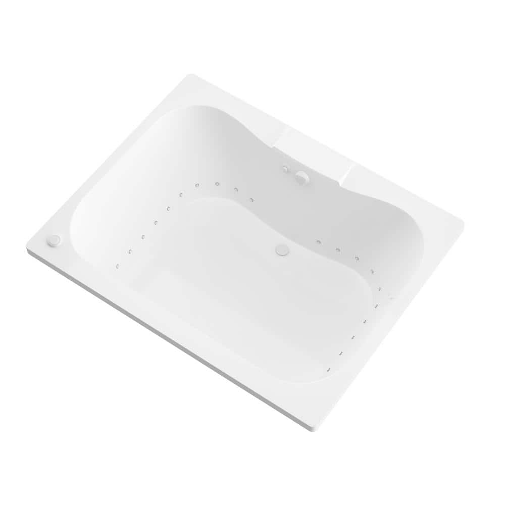 Universal Tubs Rhode Series 59 in. x 41 in. Rectangular Air Bathtub with Center Drain and Aromatherapy in Glossy Smooth White (1)