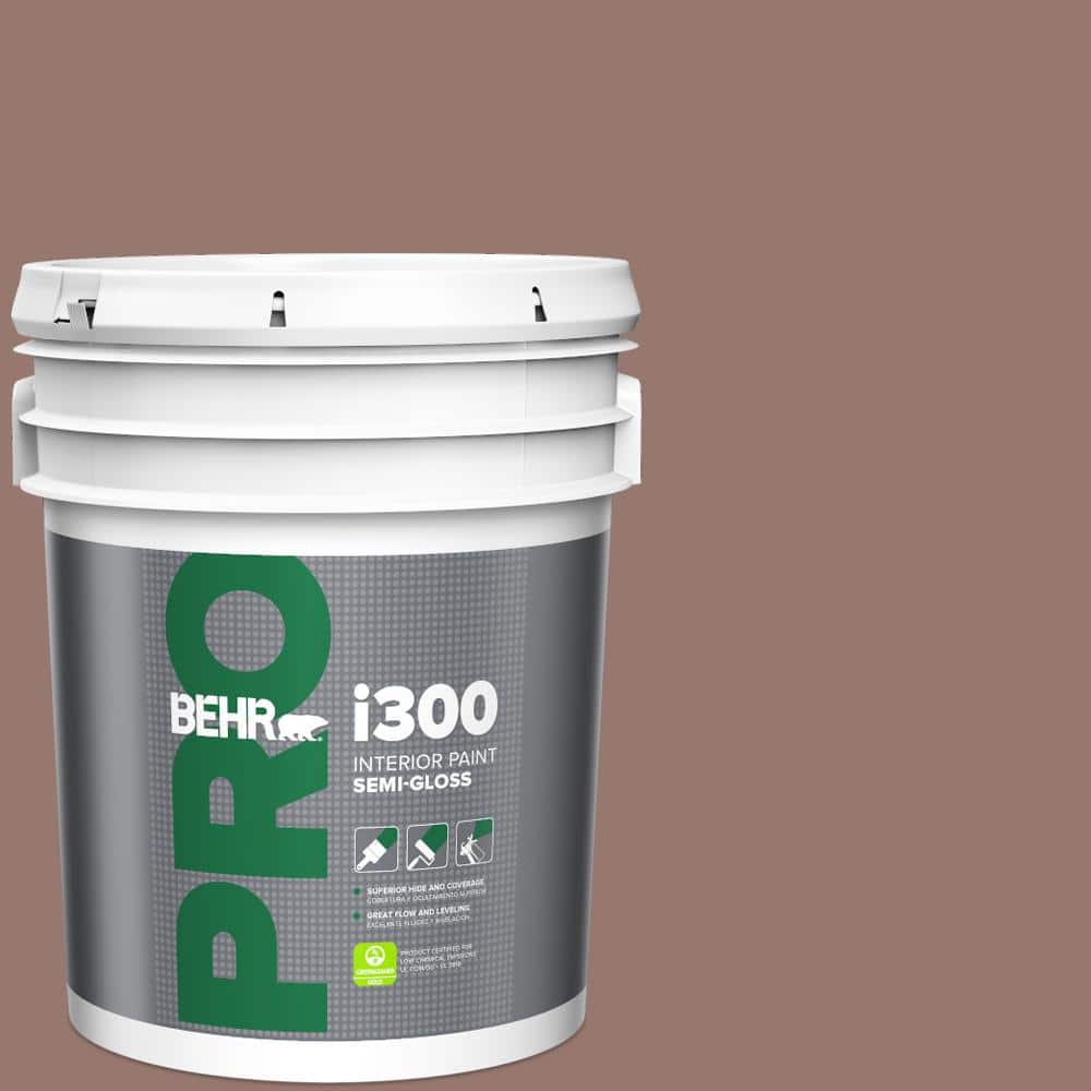 BEHR PRO 5 gal. #N160-5 Chocolate Delight Semi-Gloss Interior Paint