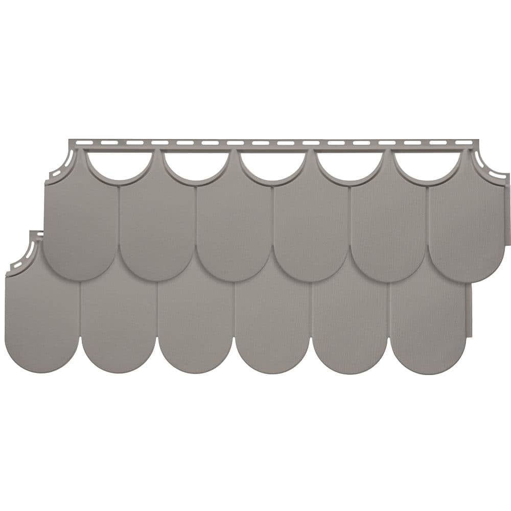 NovikShake HR Half Round (10 in. x 32 in.) Polymer Siding in Coventry Gray (22 Panels Per Box, 32.2 sq. ft.) (1)
