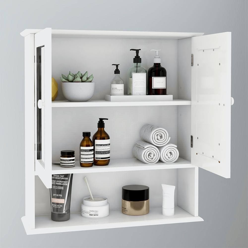 Unbranded Bathroom Wall Cabinet with Double Mirror Doors and Adjustable Shelves for Bathroom Storage (3)