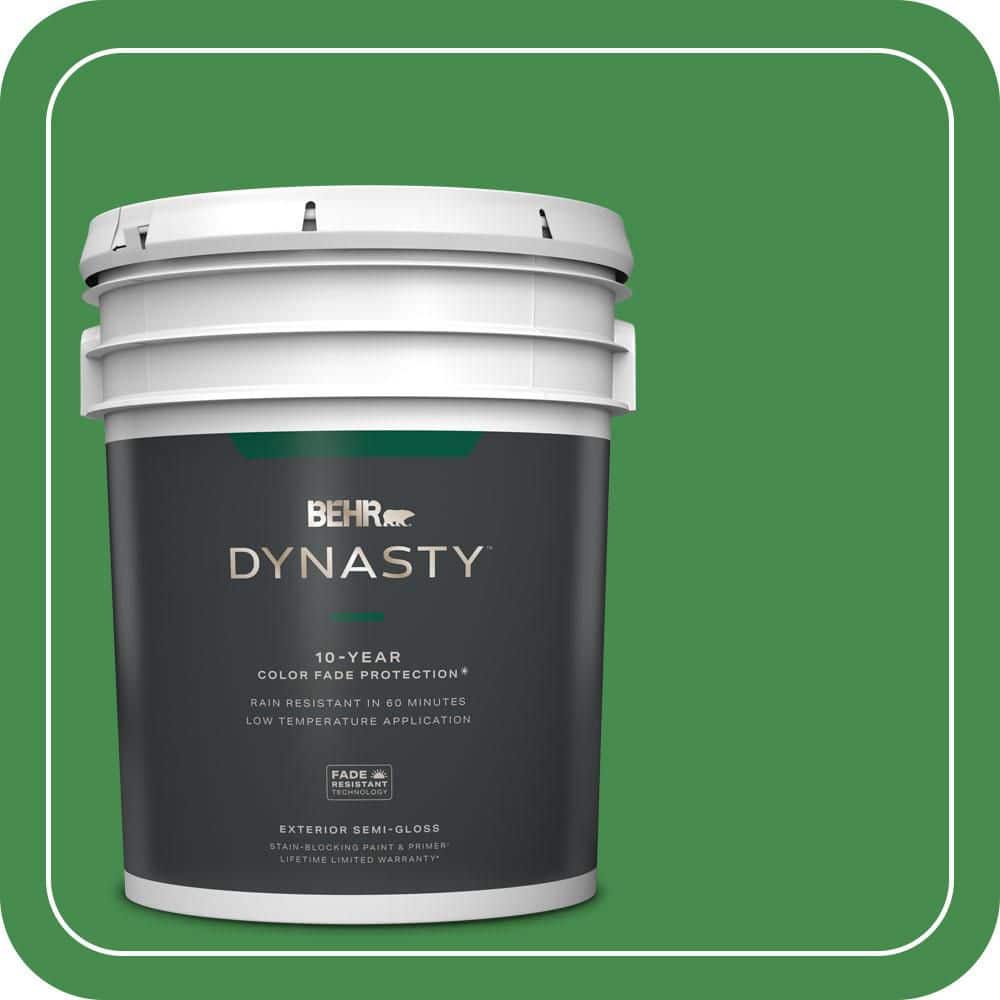 BEHR DYNASTY 5 gal. #MQ4-48 Planet Green Semi-Gloss Exterior Stain-Blocking Paint & Primer