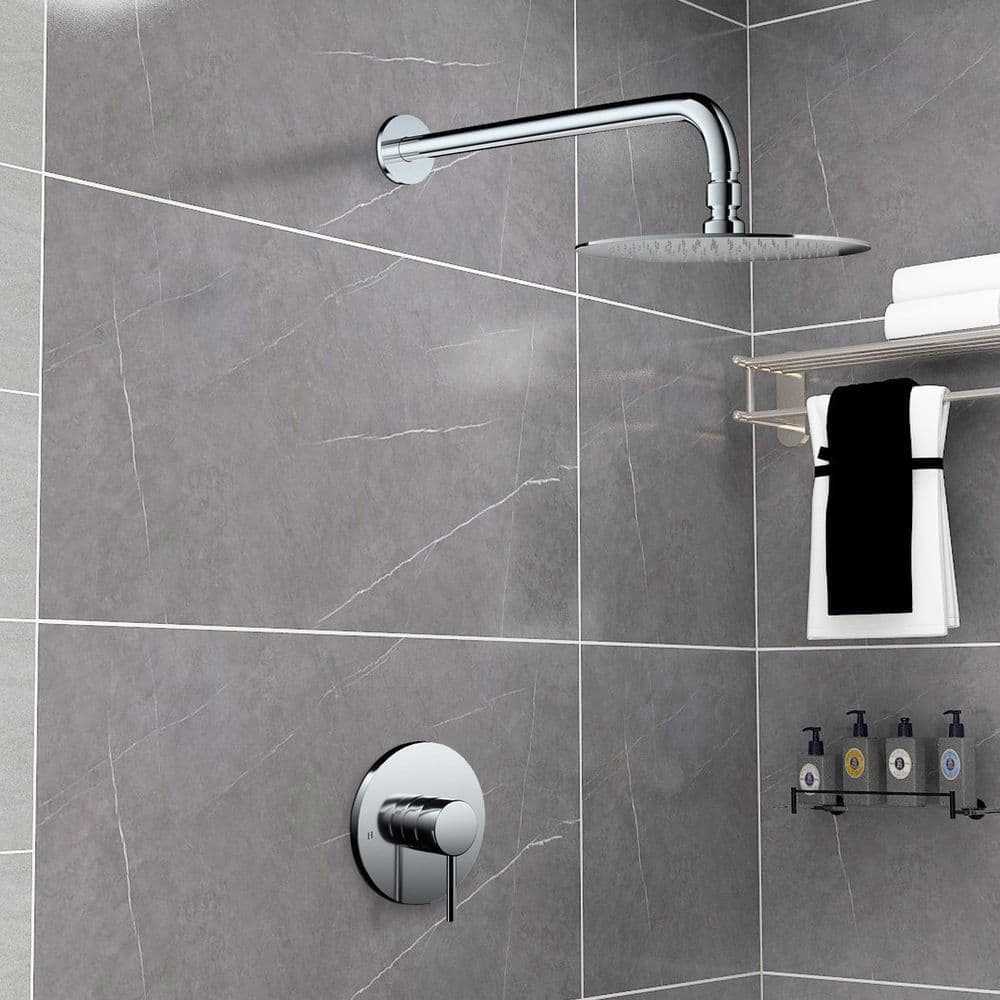 Maincraft Single-Handle 1-Spray Wall Mount Shower Faucet 1.5 GPM with Pressure Balance in Chrome (3)