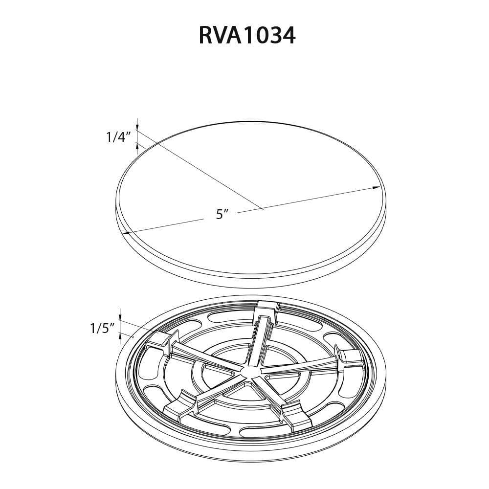 Ruvati 5 in. Drain Cover for Granite Granite Quartz Composite Kitchen Sink and Garbage Disposal in Matte White (2)