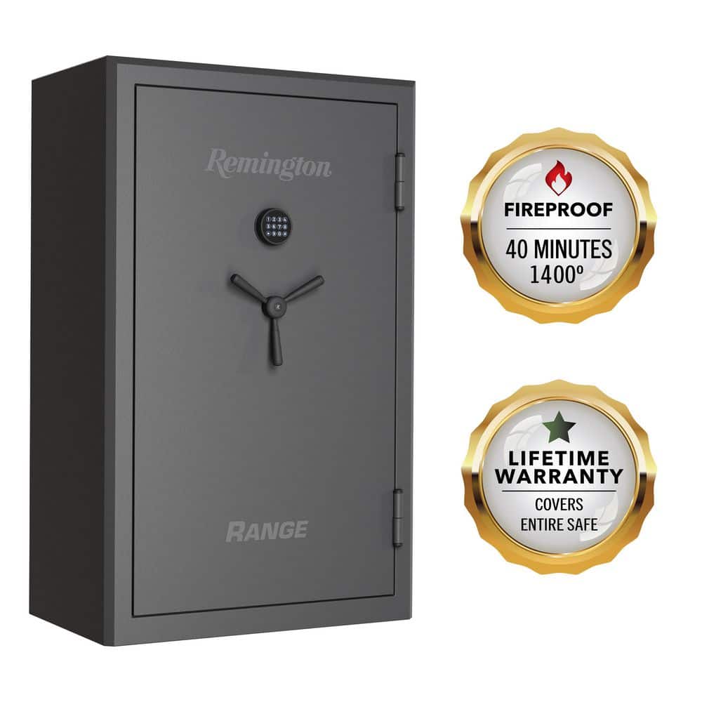 Remington 36 + 6-Gun Fireproof Gun Safe with Electronic Lock, Rich Gray Hammertone Finish (2)