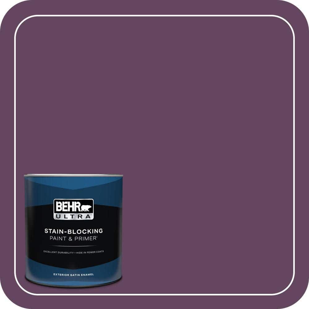 BEHR ULTRA 1 qt. #MQ5-35 Plum Rich Satin Enamel Exterior Paint & Primer