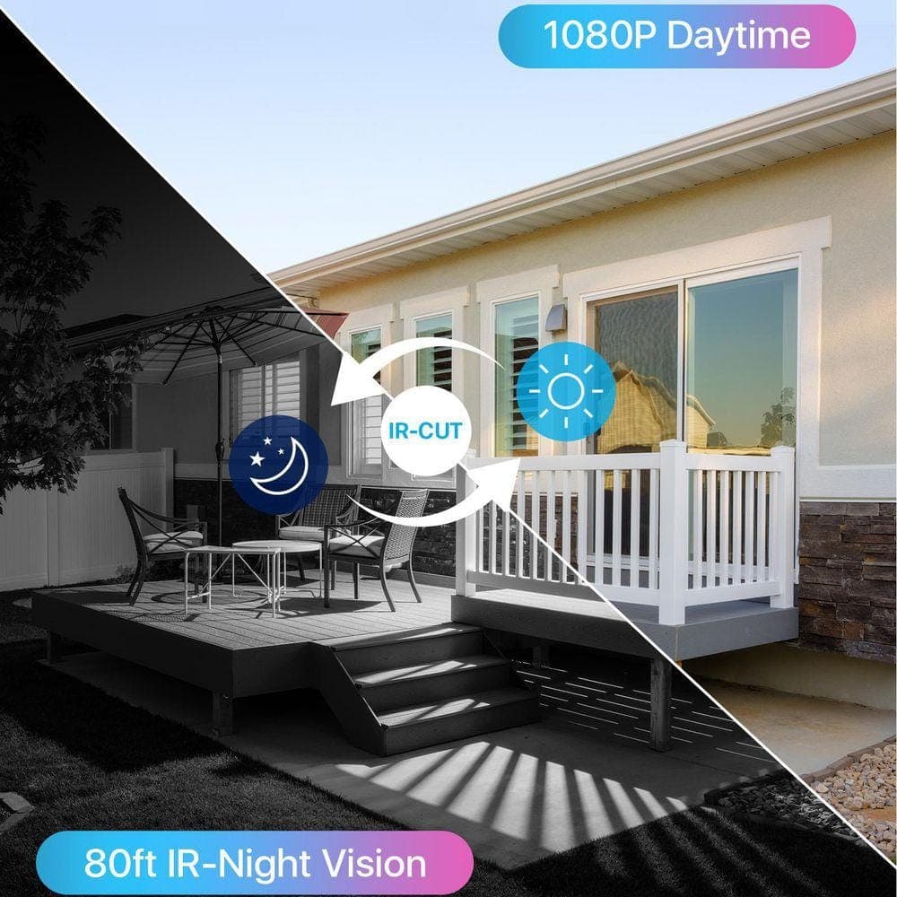 ZOSI 8-Channel 2MP DVR 1TB HDD Security Camera System with 6 Wired 1080P Dome Cameras, White (2)