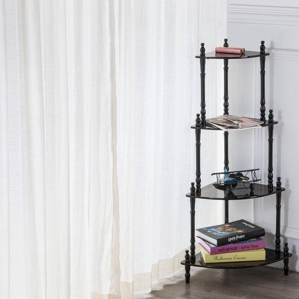 Tahanbath 14.50 in. W x 20 in. D x 39 in. H Red Wood Freestanding Linen Cabinet with 4 Shelves for Storage in Cherry (3)