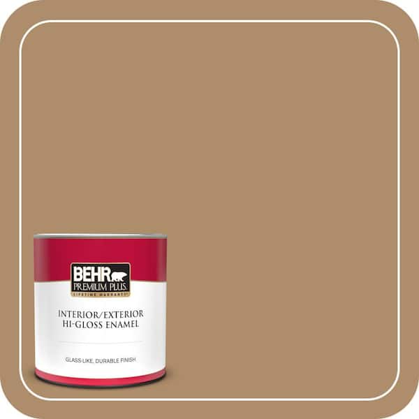 BEHR PREMIUM PLUS 1 qt. #N270-5 River Road Hi-Gloss Enamel Interior/Exterior Paint & Primer (2)
