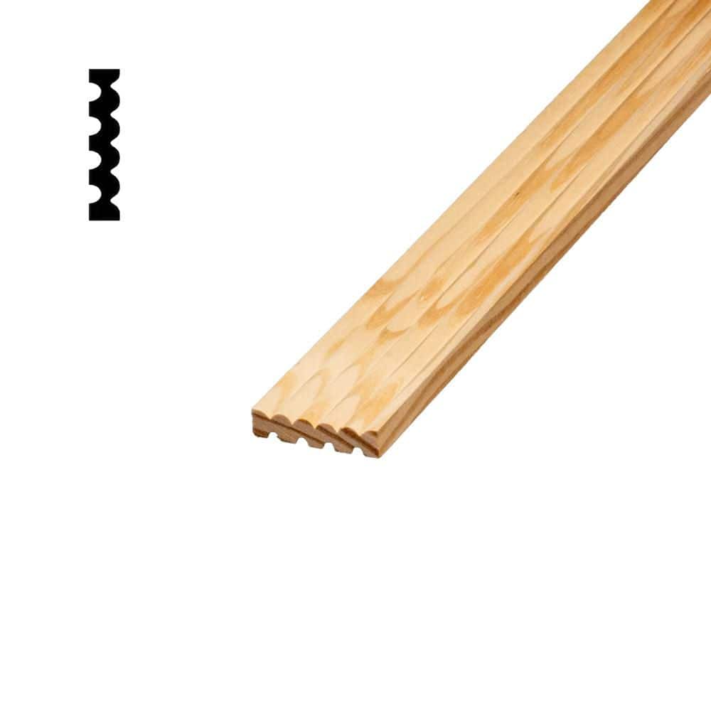 DecraMold DM 225 - 1/2 in. x 2-1/4 in. Solid Pine Fluted Door and Window Casing Molding