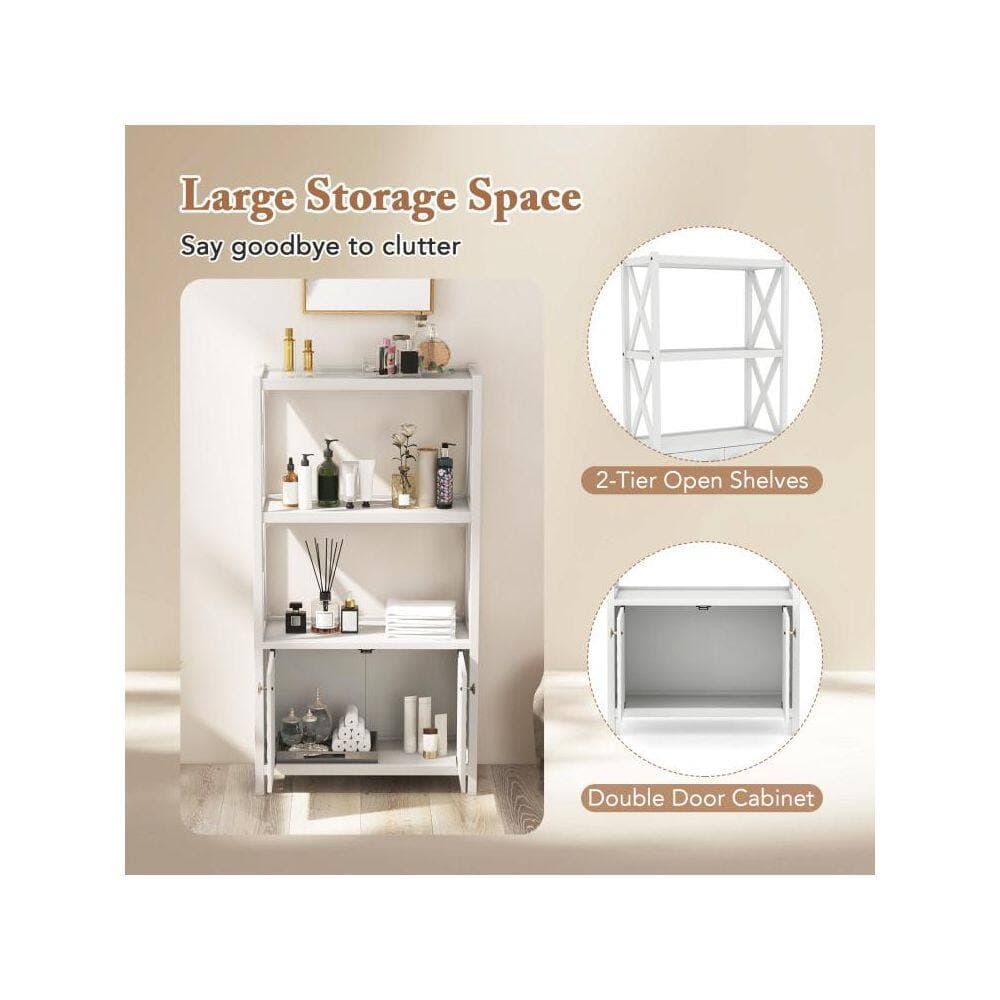 Boyel Living 25 in. W 12 in. D 47 in. H Freestanding Linen Cabinet with Open Shelves (3)