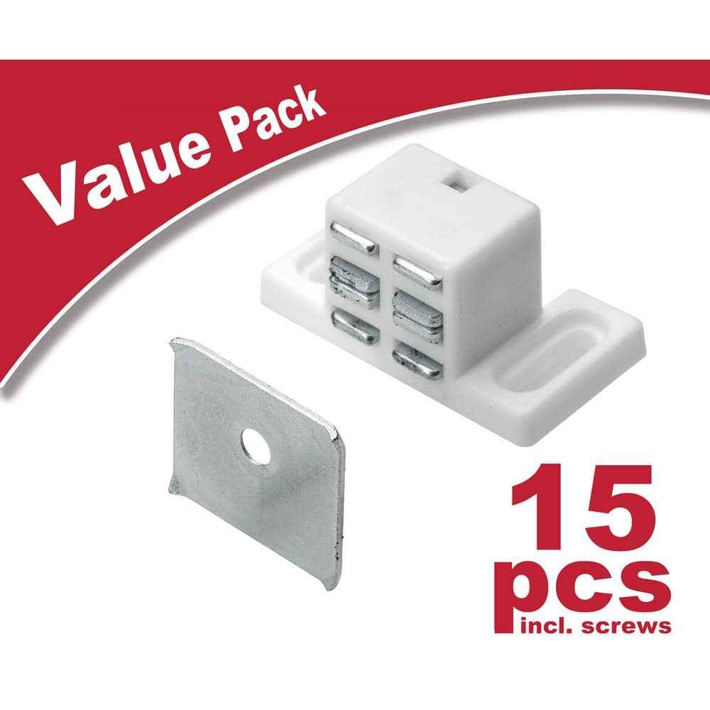 Everbilt High Rise Magnetic Catch, White (15-Pack)