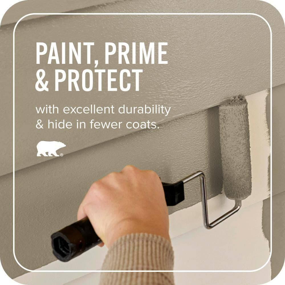 BEHR ULTRA 1 gal. #N310-5 Weathered Fossil Satin Enamel Exterior Paint & Primer (3)