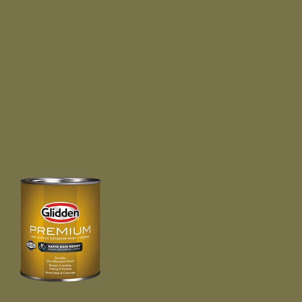 Glidden Premium 1 qt. PPG1114-7 Autumn Fern Satin Exterior Latex Paint (2)