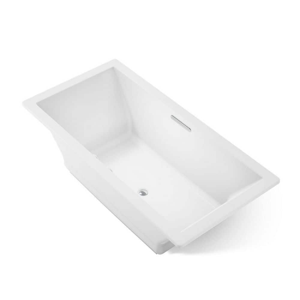 KOHLER Underscore 72 in. x 36 in. Rectangular Air Bathtub with Center Drain in White (1)