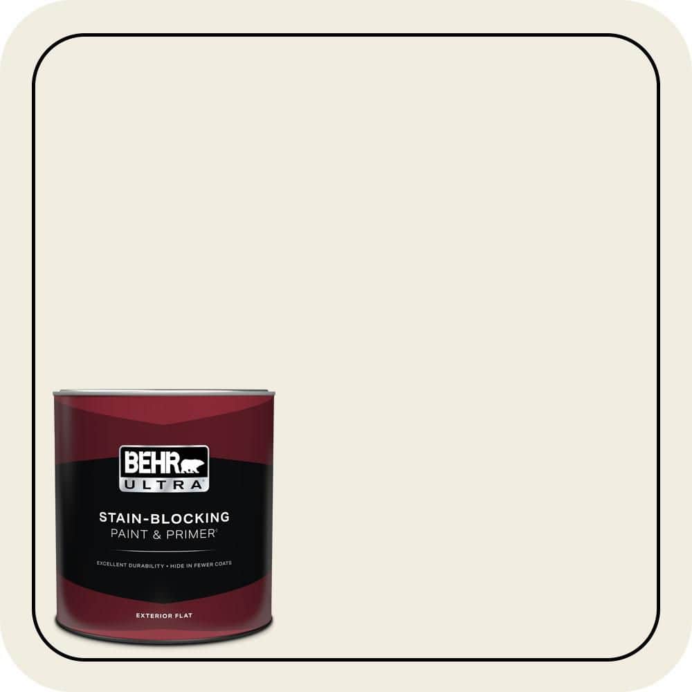 BEHR ULTRA 1 qt. Designer Collection #DC-012 White Stone Flat Exterior Paint & Primer